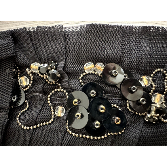 Carlisle Evening Sweater Jacket M Black Knit Bead Sequins Cropped Long Sleeve - Picture 4 of 11